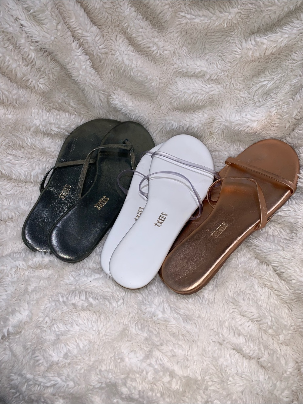 TKEES Gemma/Thong Leather Summer Sandals Bundle Of Three Sz 8